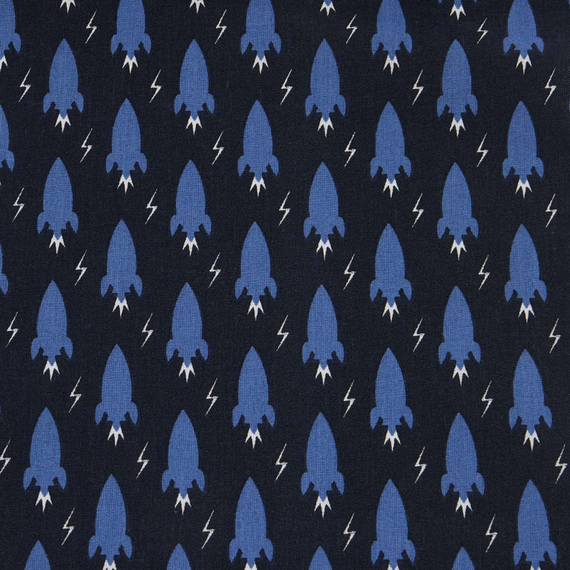 Printed Cotton FUZMINI Night / Blue